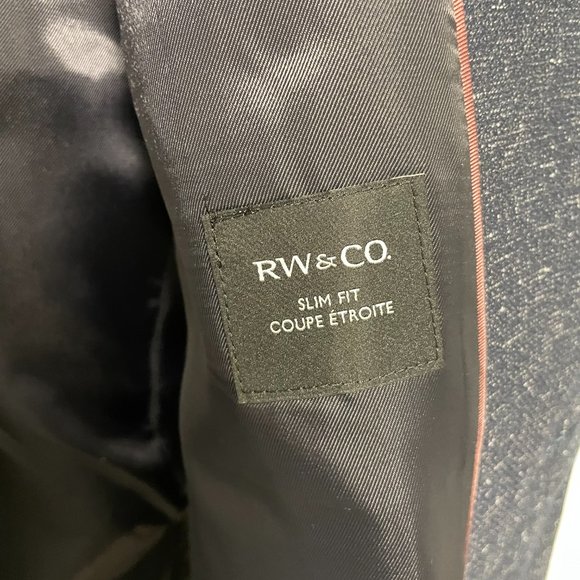 RW&Co Men's 44 Slim Fit Blazer Sport Coat - Blue (Barely Worn) - Picture 2 of 4